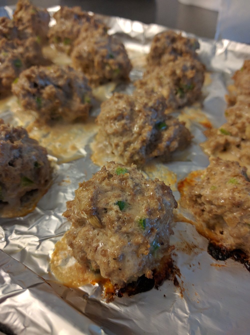 cheesy jalapeno meatballs - the end result