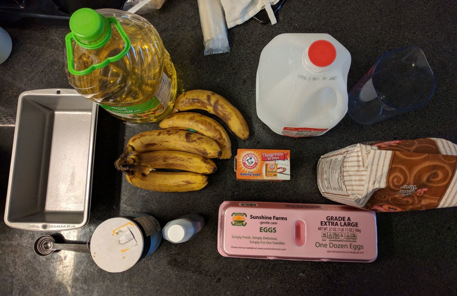 Ingredients for the banana bread
