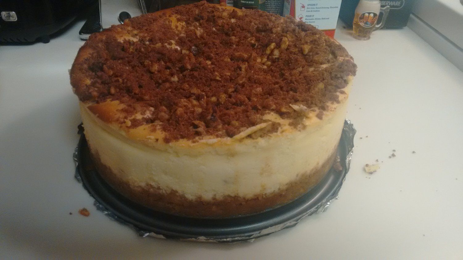 Mimicking Cheesecake Factory’s Dutch Apple Caramel Streusel Cheesecake: a Redemption Story